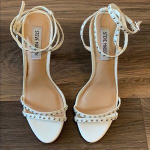 White studded Steve Madden heels